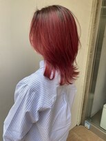 アジールヘア 北千住駅西口店(agir hair)&nbsp;レイヤーカットストロベリーレッドレッドカラー北千住