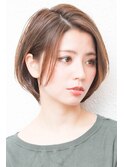 アシメショートエアリーショートグレージュナチュラルボブ