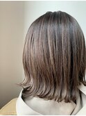 Lien☆バレイヤージュグレージュ×アッシュブラウン×外ハネボブ