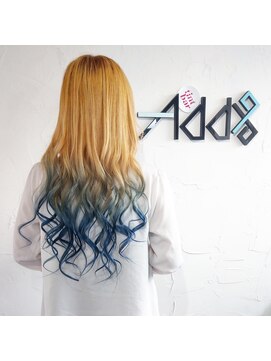 アドナインス(Add9) グラデーション　ブルー　バレイヤージュ　ダブルカラー tintbar