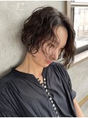 ショートボブ　× 　ウェーブ