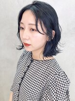 アイティーバイアルバム 八王子店(IT by ALBUM)&nbsp;韓国風ブルーブラック_カーキグレージュマッシュショート_8532