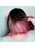 【W-ワット-原宿店】＊インナーピンクナチュラルボブ＊