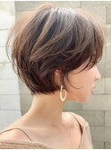 ふんわり束感ショート顔まわり簡単スタイリングショートボブヘア