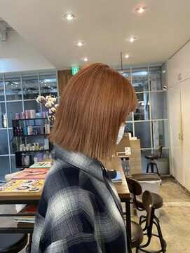 トリエ 川越(torie) オレンジブラウン　ブリーチなしカラー　レイヤーカット
