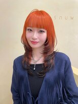 スニュウ(snuw)&nbsp;【snuw mina】レイヤーカット/顔まわりレイヤー/オレンジカラー/