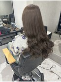 アッシュ×マットブラウンカラーフェミニンロング似合わせカット