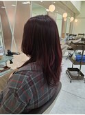レイヤーカット×レッドブラウン