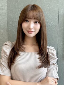 ルームバイシー 新宿(Loom. by Sea) ココアベージュ×レイヤー[小顔/黒髪/オリーブグレー]