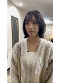 ショートボブ/シースルーバング/オルチャンボブ/顎ラインボブ
