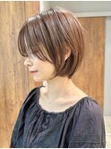 ショートボブ丸みショートショートヘア長めショート30代40代