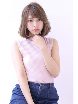 オーロ 緑地公園店(ORO) ことりベージュローライト大人かわいい小顔スリークボブ大人ボブ