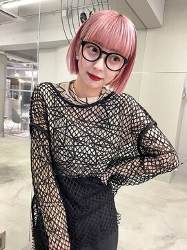 ジェム(GEM) 切りっぱなしボブ/ハイトーンピンク