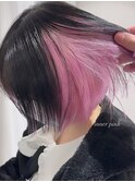 4018ベビーピンクアッシュブラックホワイトピンクボブ