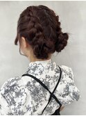 ヘアアレンジ＊編み込みツインアレンジ