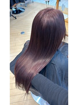 ユニ バイ マグ 長野店(Uni.by Mag) 20代30代40代大人可愛いシアーピンク透明感肩ライン外ハネ