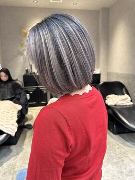 ロンドメリア 天神大名店(Lond Melia) ★ミディアムヘア暗めカラーグランマッシュデザインカラー艶髪★