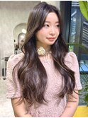韓国レイヤー ロングヘア レイヤーカットロング 黒髪