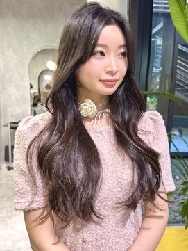 シティ(CITY) 韓国レイヤー ロングヘア レイヤーカットロング 黒髪