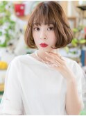 大人かわいい内巻きワンカールくせ毛風ボブc6川口20代30代40代