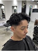 スパイラルパーマ×フェード