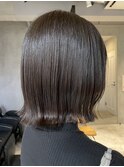 切りっぱなしボブショコラブラウンカラー調布ショートスタイル