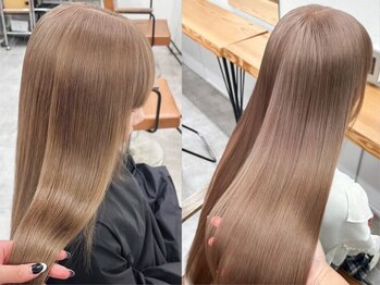 カシェル トウキョウ(Cashel Tokyo)の写真/ダメージを抑えた地毛風ナチュラルなストレートヘア。髪質改善、縮毛矯正メニューも◎