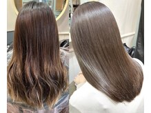 【縮毛矯正】とカラーの同時施術が可能毎日忙しく過ごす大人女性の貴重な時間を有効活用できる人気メニュー