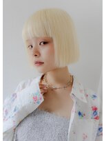 ソレイユトウキョウシブヤ(SOLEIL TOKYO shibuya) ミルキーホワイトブロンド×ぱつっとボブ