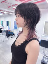 ボックスミコ(Box mico.)&nbsp;ハッシュカット＋インナーにピンクラベンダー（ウルフ）