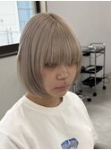 59. ホワイトブロンド/ぱっつんボブ/顔周り/小顔/韓国
