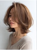 白髪ぼかし脱白髪染め似合わせショートボブ40代50代60代