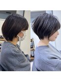 30代/40代/50代・絶壁解消・小顔前下がりショートボブ【中村】