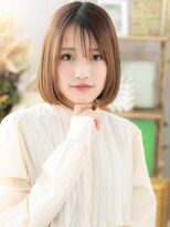 カバーヘア ブリス 北浦和(COVER HAIR bliss)&nbsp;ツヤ髪シルキーベージュ切りっぱなしボブa北浦和20代30代40代