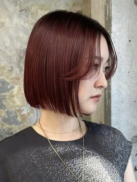 ソル ジングウマエ(SOL JINGUMAE) ダブルカラーピンクベージュベージュカラーケアブリーチミニボブ