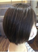 ココアブラウン×丸みボブ大人可愛いミニボブ20代30代40代