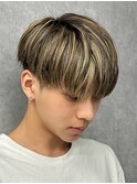 バレイヤージュブリーチダブルカラーハイライトメッシュブリーチ