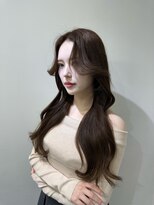 ★小顔ワンカールレイヤーカットデジタルパーマチェリーブラウン
