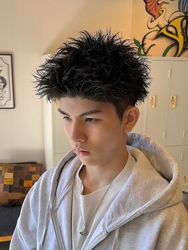 イエローコーン 金沢文庫店(YELLOW CORN) スパイキーパーマ/スパイキーショート/メンズベリーショート眉毛
