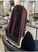 ブラック×くすみピンクのコントラストデザインカラー
