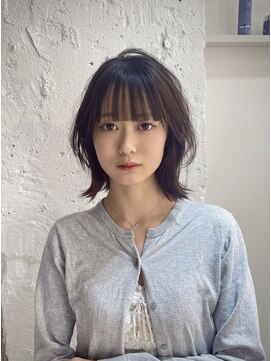 ブレンド 渋谷(BLend) ホワイトグレージュミニウルフデジタルパーマチェリーブラウン