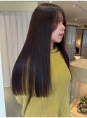 つやブラウン/切りっぱなしロング
