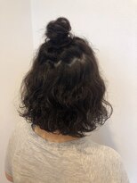 クロリ(Coloris) ボブパーマ×ハーフアップお団子