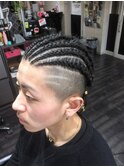 コーンロウ、ブラックヘアー、成人式や卒業式TRICKstyle！