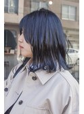 超極細ハイライト×ダークネイビー