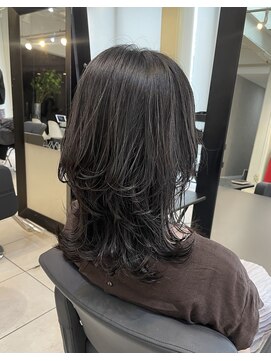 アクアオモテサンドウ(ACQUA omotesando) ＊くびれミディアムウルフカット！黒髪セミロングレイヤーカット