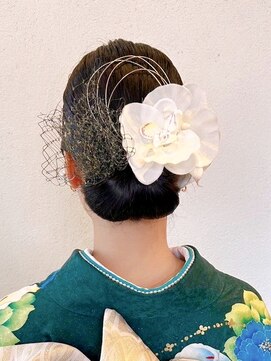 櫛の屋浜口店 成人式　ヘアセット　シニヨン