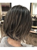 ハイライトカラーミルクティーベージュケアブリーチダブルカラー