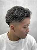 フェザーショート/ホワイトメッシュ/フェード/ツーブロック