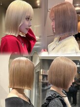 飯田晃平×ボブ×ハイトーンボブ　＊ベージュ系カラーはブリーチ必須ですのでブリーチオーダークーポン！